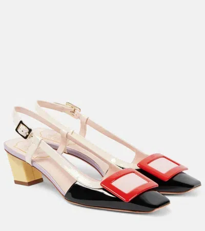 Roger Vivier Belle Vivier 45 Patent Leather Slingback Pumps In Multicoloured