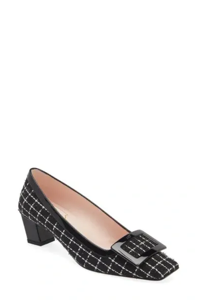 Roger Vivier Belle Vivier Tweed Buckle Pumps In Nero