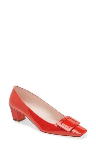 Roger Vivier Belle Vivier Pump In Sunset Red