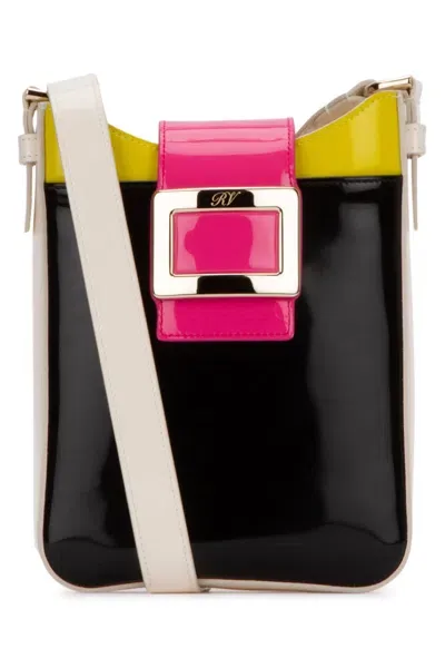 Roger Vivier Patent Leather Belle Vivier Crossbody Bag In 1l12