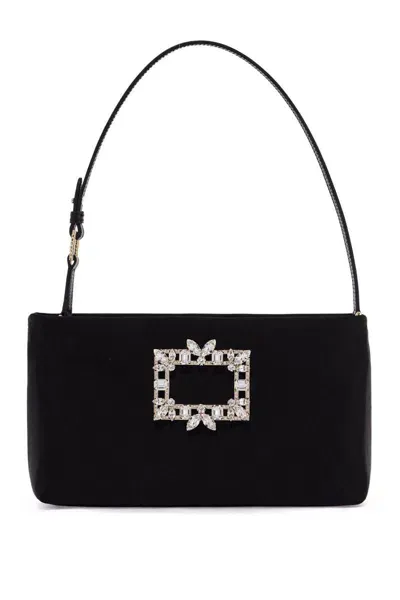 Roger Vivier Mini Rv Nightlily Bag In Black