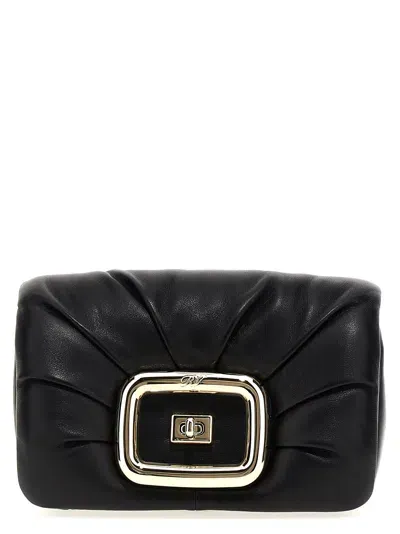 Roger Vivier Mini Viv Choc Crossbody Bag In Black