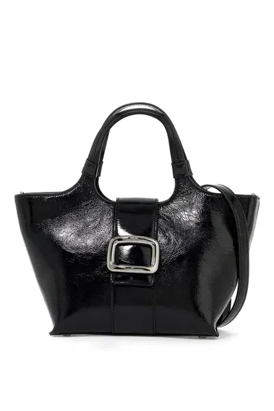 Roger Vivier Mini Viv' Chock Tote Bag In Patent In Black