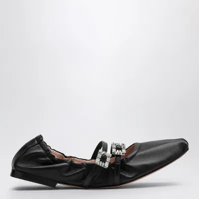 Roger Vivier Nappa Ballerina With Straps In Black