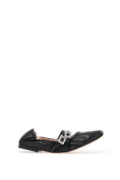 Roger Vivier "nappa Ballet Flats With Strass Buck In Black