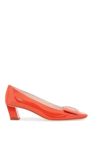 Roger Vivier Patent Leather Belle Viver 45 Pumps In Red