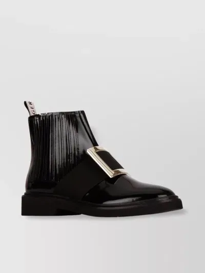 Roger Vivier Rangers Met Buc Chels Bootie 25 In Black