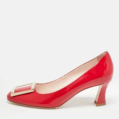 Pre-owned Roger Vivier Red Patent Belle Pumps Size 39