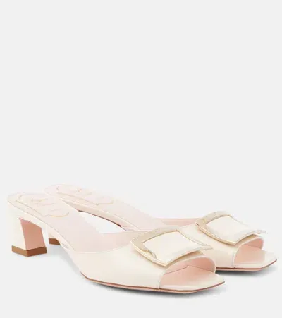 Roger Vivier Trompette 45 Patent Leather Mules In White