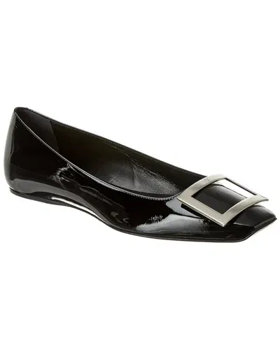 Roger Vivier Trompette Buckle Ballerina Flats In Black