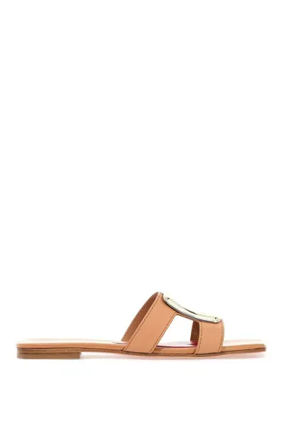 Roger Vivier New Metal Leather Sandals In Marrone