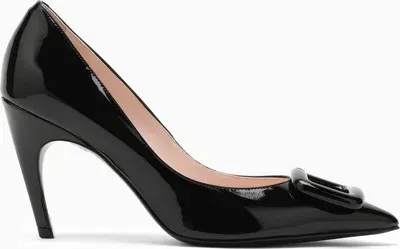 Roger Vivier Choc Buckle Patent Leather Pumps In Black