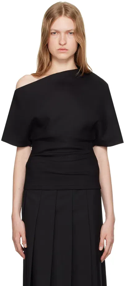 Rohe Black Asymmetrical Blouse In 001 Black