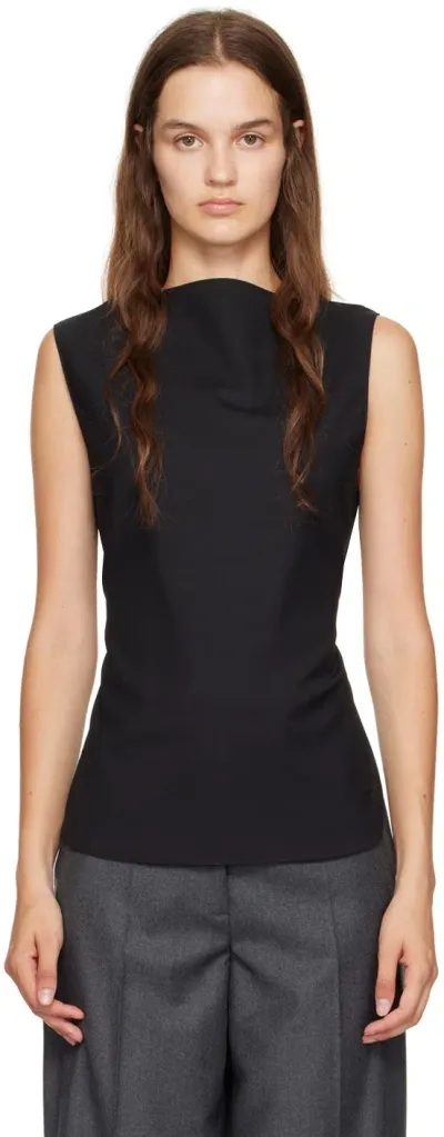 Rohe Black Open Back Tank Top In 001 Black