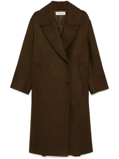 Rohe Oversized Double-breasted Wool-blend Coat In Brown