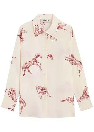 Rohe Bellpoint Horse Silk Shirt In Multi Animal