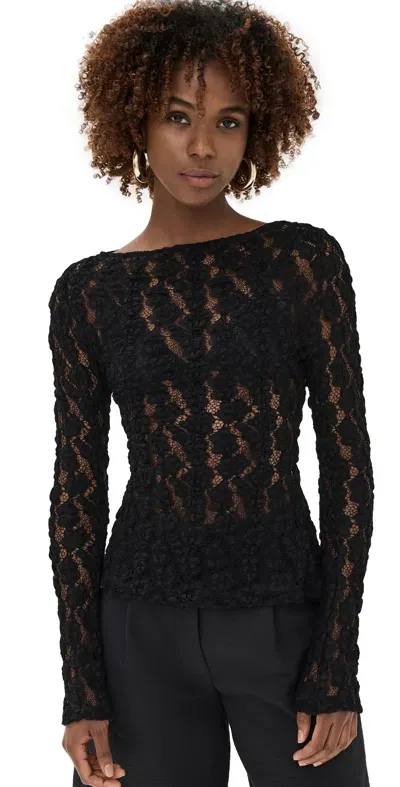 Rohe Lace Boat Neck Top Black