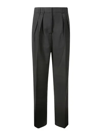 Rohe Pleated Slim-fit Trousers In Grey