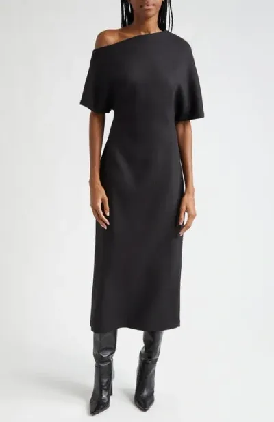 Rohe Róhe Sculptural One-shoulder Maxi Dress In Black