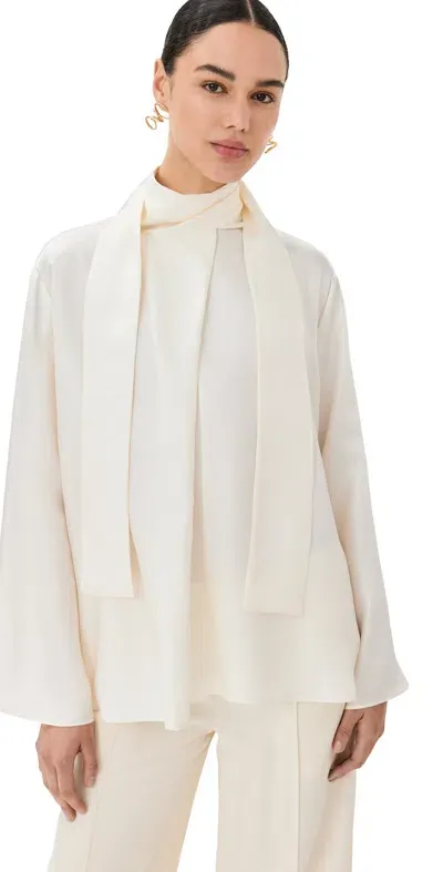 Rohe Sash Satin-silk Blouse In Neutrals