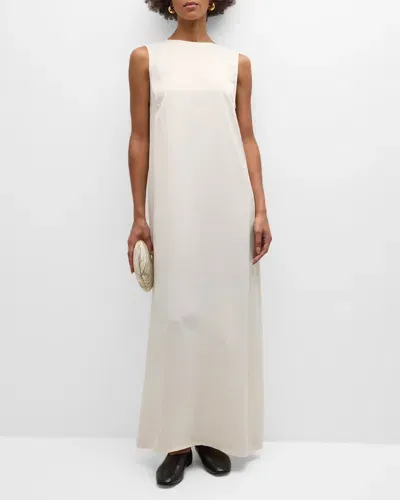 Rohe Sleeveless Fluid Satin Maxi Dress In Cream 101