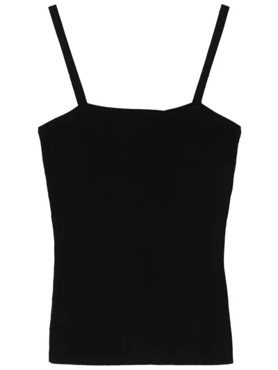 Rohe Square-neck Ribbed Top In Black