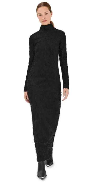 Rohe Textured Lace Turtleneck Dress Black