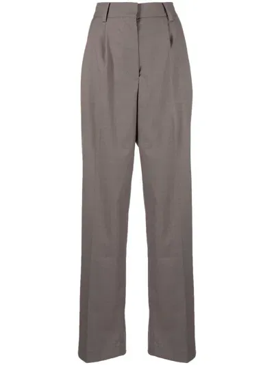 Rokh Pressed-crease Tailored Trousers In Grey