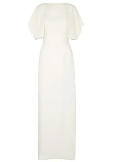 Roksanda Clementine Balloon-sleeve Crepe Maxi Dress In Ivory