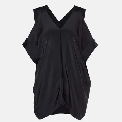 Pre-owned Roland Mouret Black Silk Cut-out Leo Top M