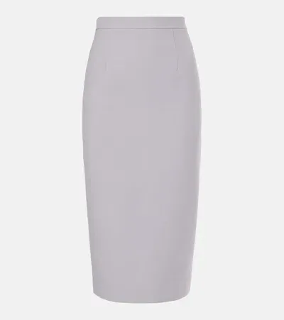 Roland Mouret Crêpe Midi Skirt In Grey