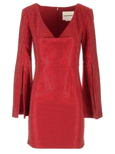 Roland Mouret Embellished V In Red