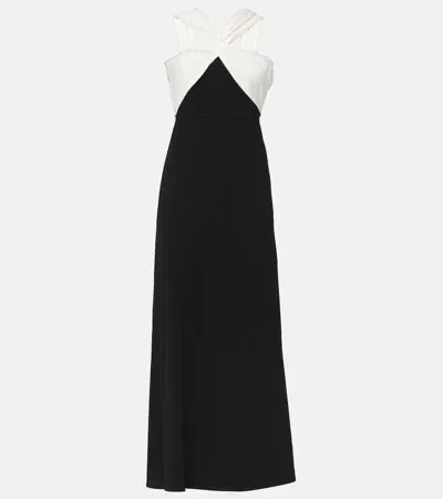 Roland Mouret Off-shoulder Cady Maxi Dress In Monochrome