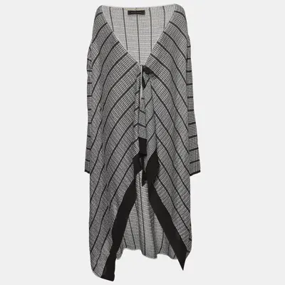 Pre-owned Roland Mouret Silver & Black Knit Cardigan M