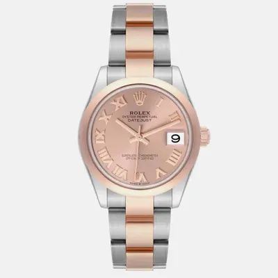 Pre-owned Rolex Datejust Midsize Steel Rose Gold Ladies Watch 278241 31 Mm