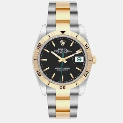 Pre-owned Rolex Turnograph Steel Yellow Gold Japan Limited Edition Mens Watch 116263 In Black