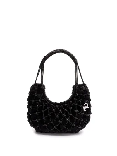 Rosantica `nodi Fluffy` Handbag In Black  