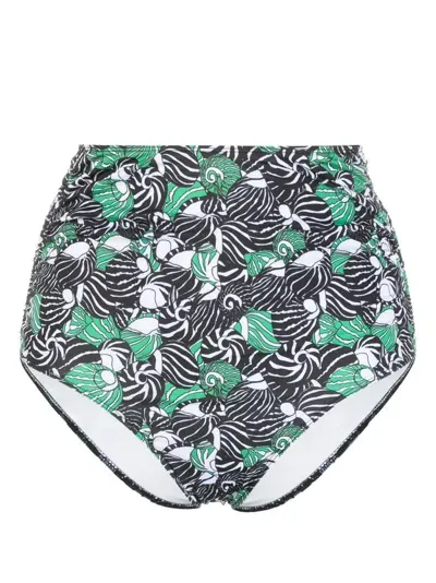 Roseanna Lino Coquillages Graphic-print Bikini Brief In Black