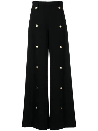 Rosetta Getty High-waisted Wide-leg Trousers In Black