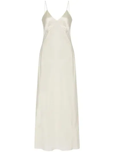 Rosetta Getty Panelled Bias Slip Dress In Off-white