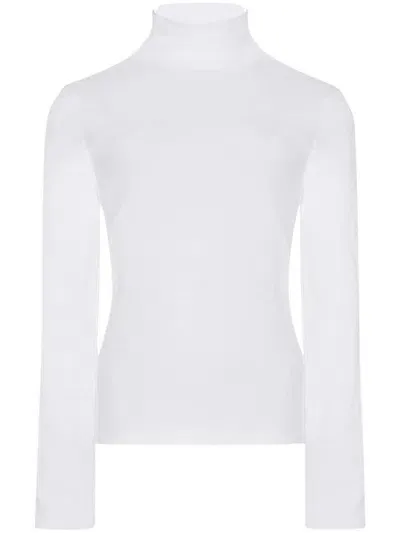 Rosetta Getty Snap Turtleneck Top In White