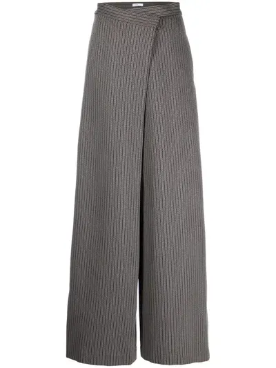 Rosetta Getty Wrap-effect Wide-leg Trousers In Grey