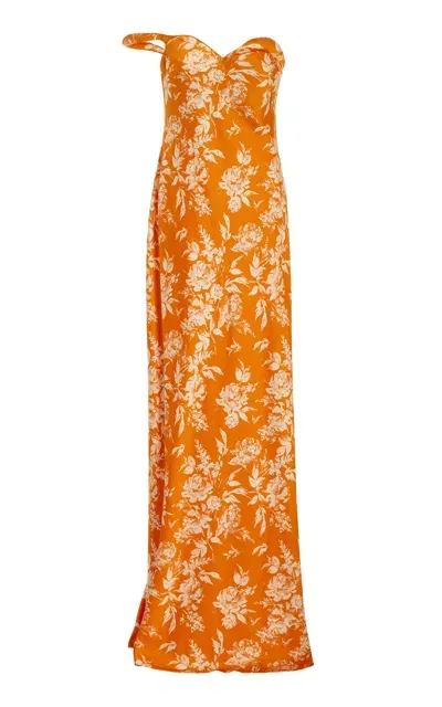 Rosie Assoulin Banana Split Printed Gown In Orange