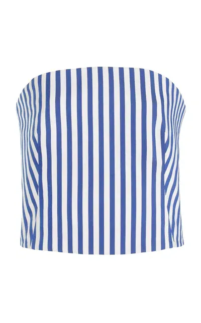 Rosie Assoulin Venus Striped Strapless Top