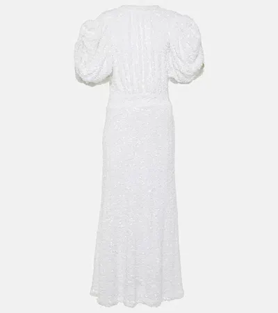 Rotate Birger Christensen Bridal Sequined Puff-sleeve Gown In Blanc De Blanc