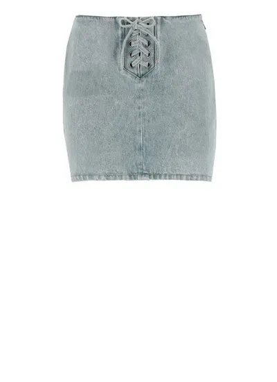 Rotate Birger Christensen Denim Mini Skirt In Blue