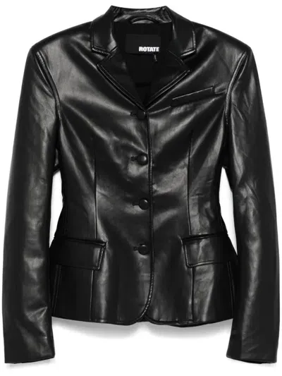 Rotate Birger Christensen Faux-leather Blazer In Black