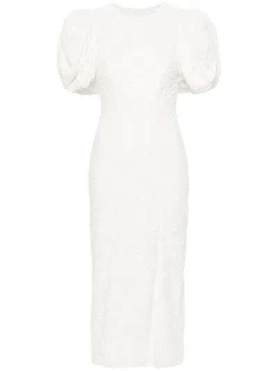 Rotate Birger Christensen Floral-lace Mesh Dress In White