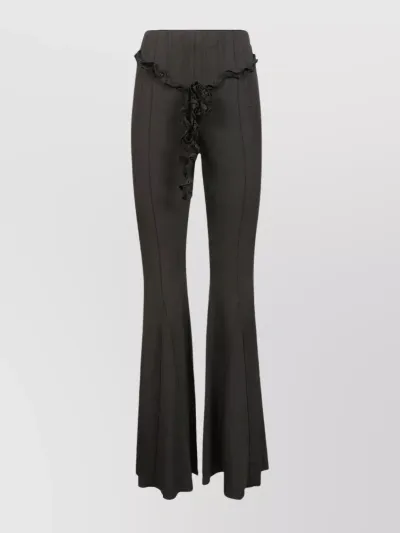 Rotate Birger Christensen Front Seams Flared Leg Trousers In Black