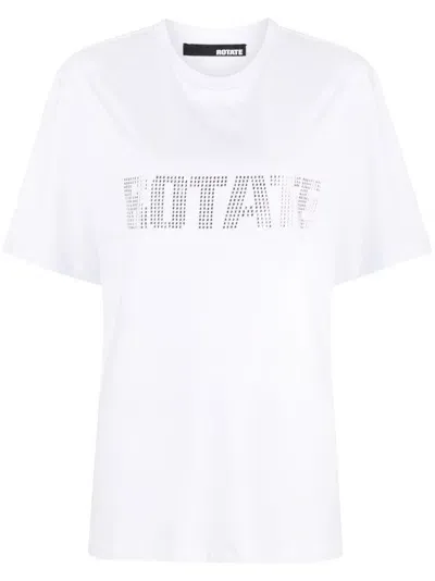 Rotate Birger Christensen Logo-print Organic-cotton T-shirt In White